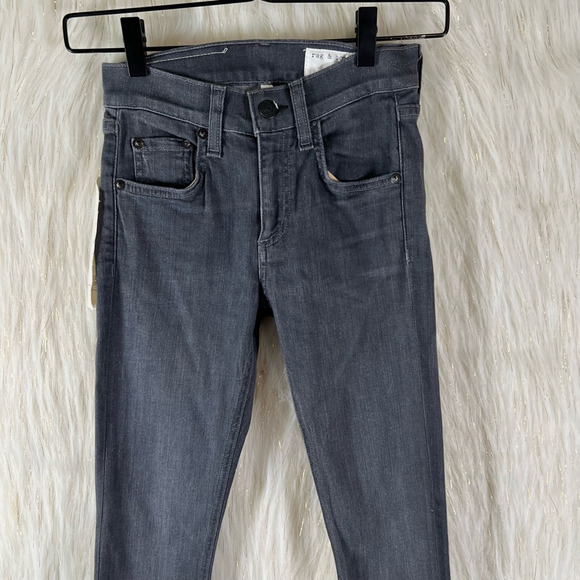 NEW Rag & Bone Womens High Rise Skinny Jeans Gray Everett Stretch Pockets 23 - Picture 2 of 10